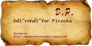 Dörnhöfer Piroska névjegykártya