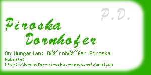 piroska dornhofer business card